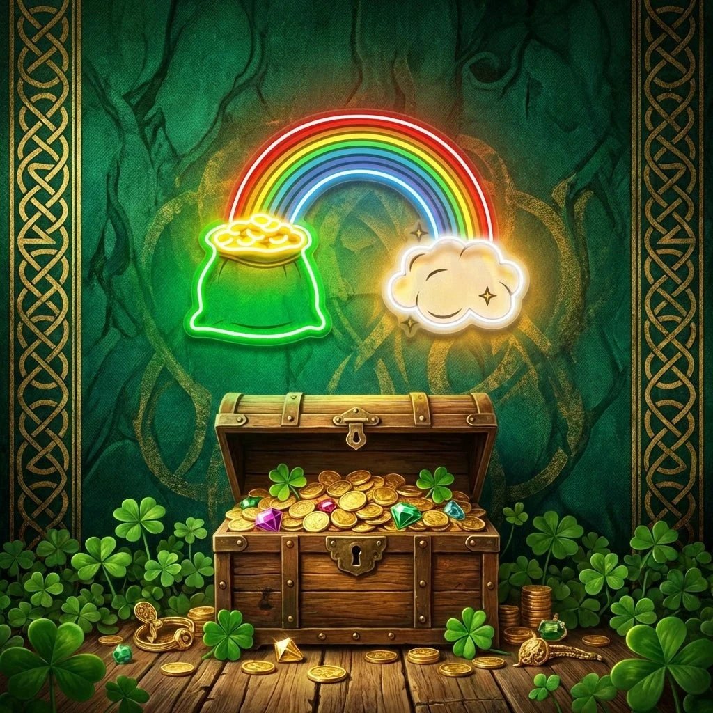 Gold And Cloud Saint Patrick's Day Artwork Led Neon Sign Light