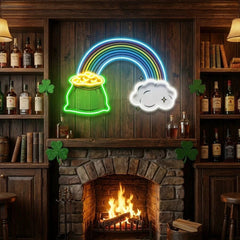 Gold And Cloud Saint Patrick's Day Artwork Led Neon Sign Light