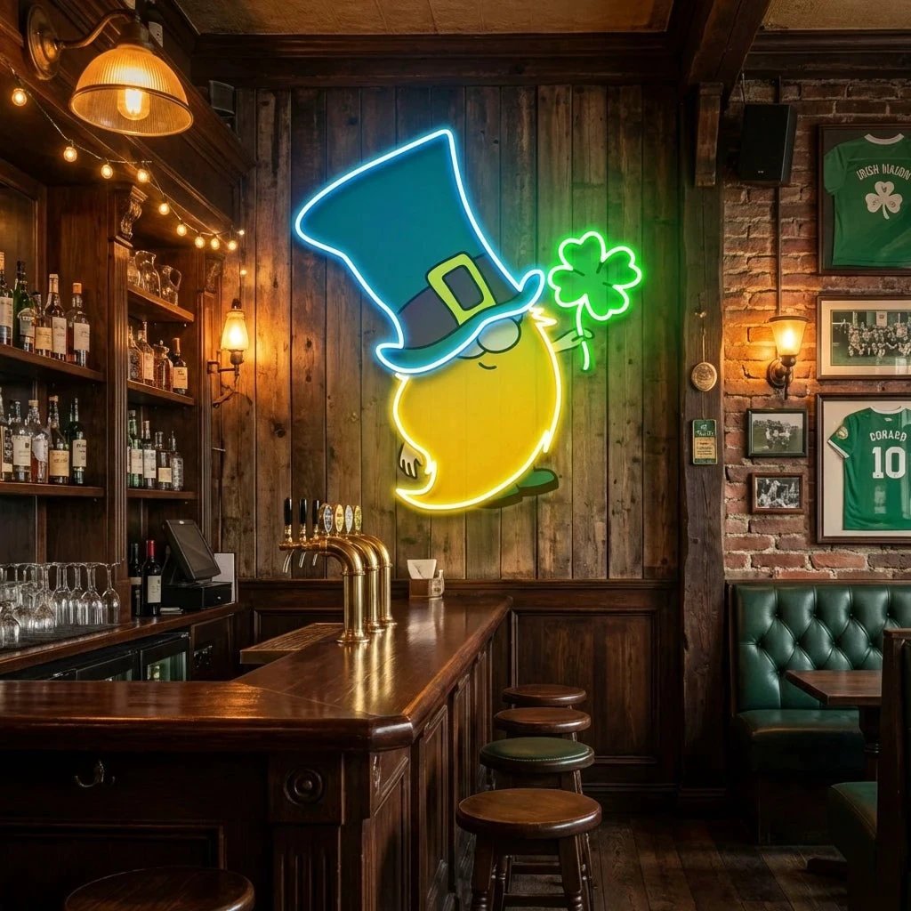 Goblins Luck Saint Patrick's Day Artwork Led Neon Sign Light