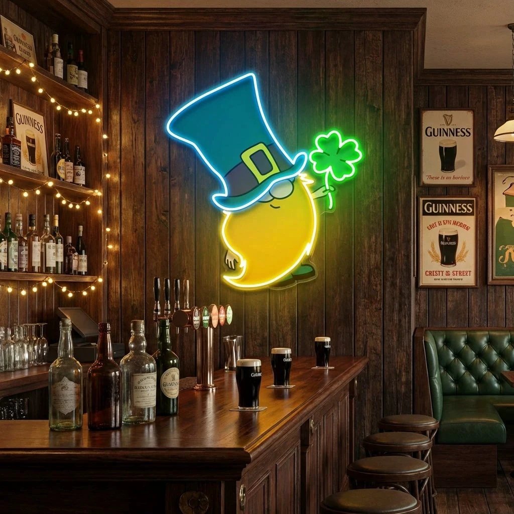 Goblins Luck Saint Patrick's Day Artwork Led Neon Sign Light