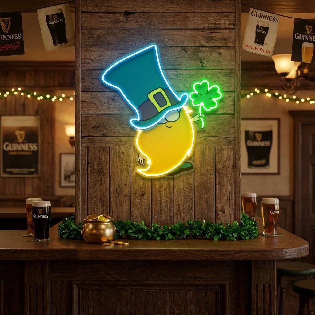 Goblins Luck Saint Patrick's Day Artwork Led Neon Sign Light