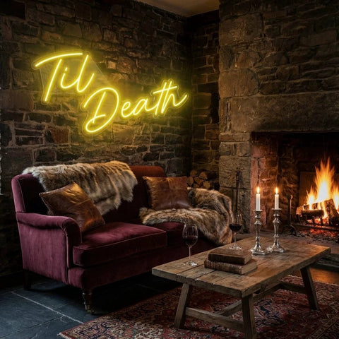 Til Death Led Neon Sign Light, Neon Sign Wedding, Neon Sign Wedding Backdrop