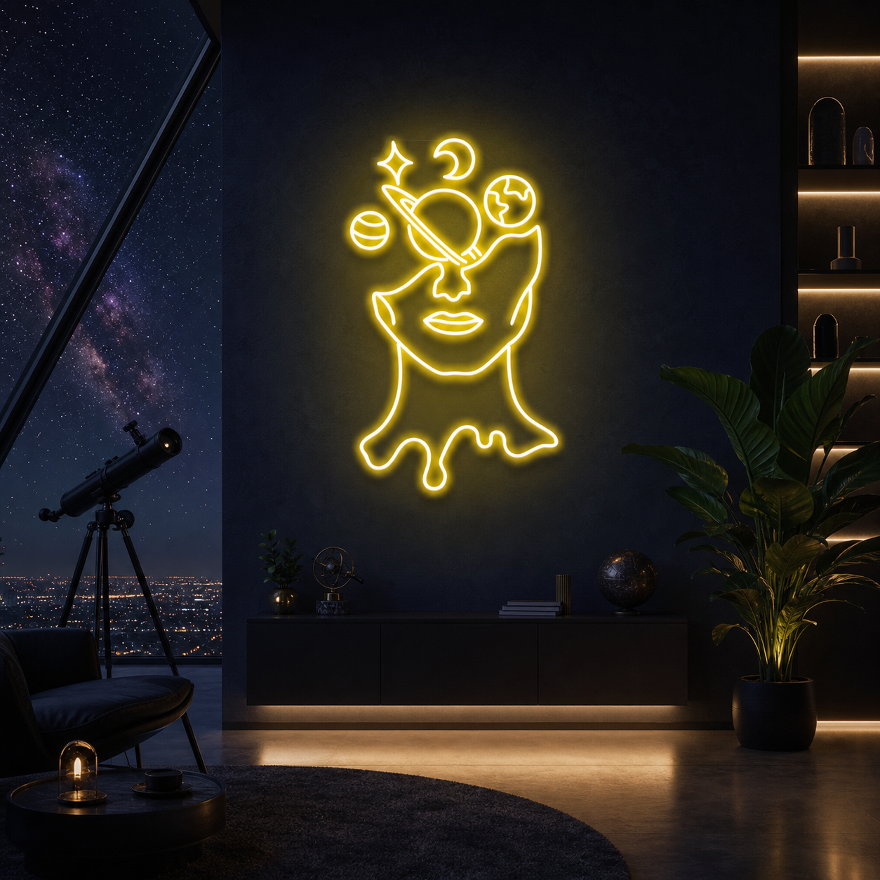 Galaxy Brain Led Neon Sign Light