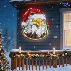 American Christmas: Eagle's Merry Flight Neon Sign Light Artwork