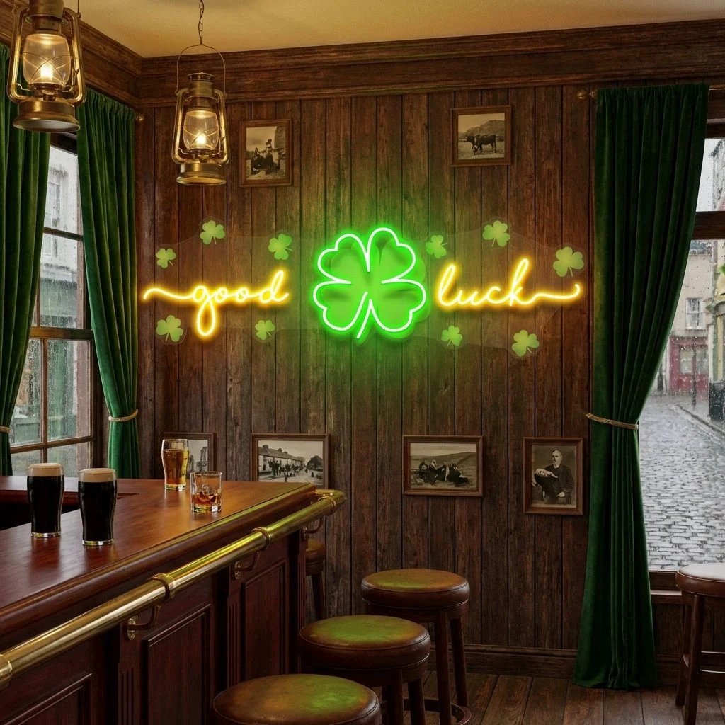 Good Luck Saint Patrick's Day Artwork Led Neon Sign Light