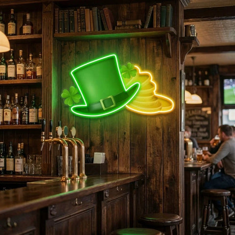 Patrick Gold St Patrick's Day Artwork Led Neon Sign Light