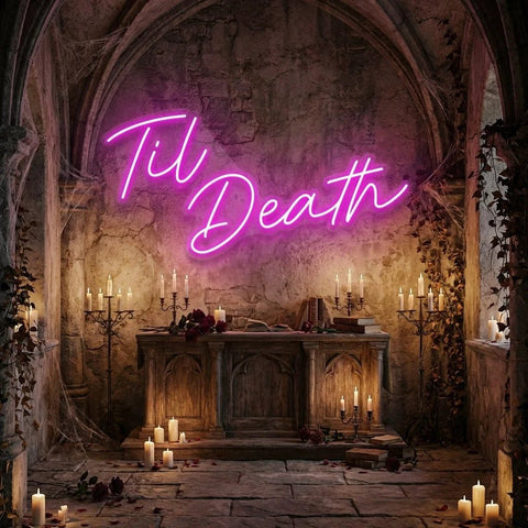 Til Death Led Neon Sign Light, Neon Sign Wedding, Neon Sign Wedding Backdrop