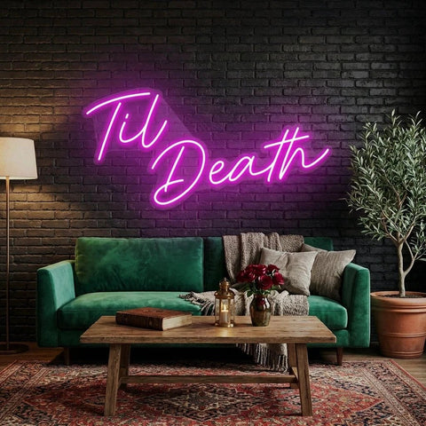 Til Death Led Neon Sign Light, Neon Sign Wedding, Neon Sign Wedding Backdrop