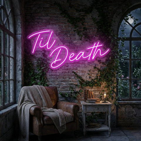 Til Death Led Neon Sign Light, Neon Sign Wedding, Neon Sign Wedding Backdrop