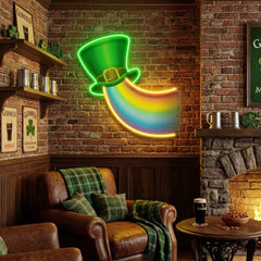 Rainbow Lucky St Patrick's Day Artwork Led Neon Sign Light