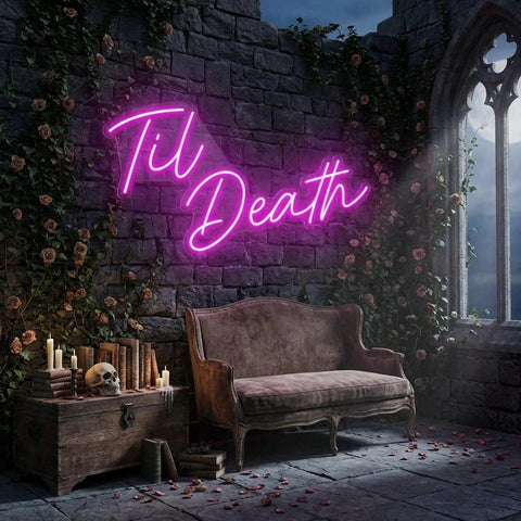 Til Death Led Neon Sign Light, Neon Sign Wedding, Neon Sign Wedding Backdrop