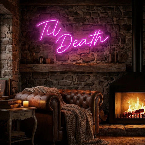 Til Death Led Neon Sign Light, Neon Sign Wedding, Neon Sign Wedding Backdrop
