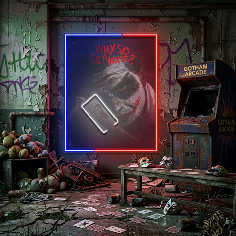 Joker Card Game Collapse Art LED Neon Sign Light Pop Art
