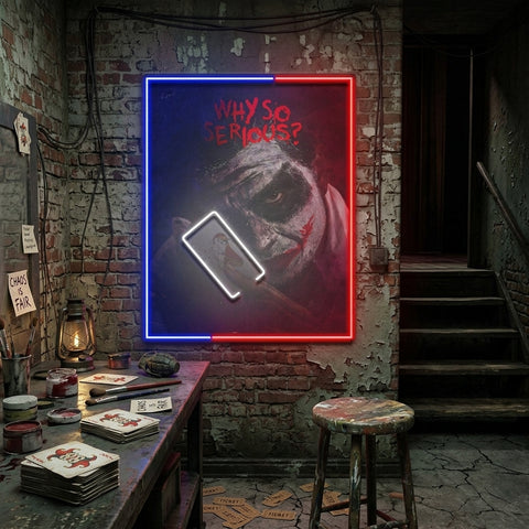 Joker Card Game Collapse Art LED Neon Sign Light Pop Art