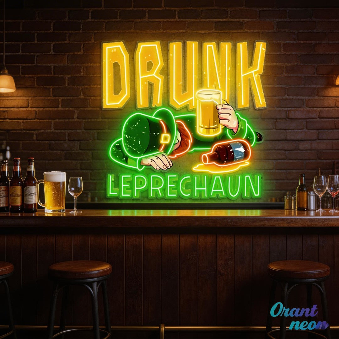 Patrick's Day Fainted Drunken Goblin Led Neon Acrylic Artwork