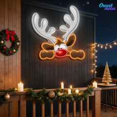 Dashing Through the Snow: Adorable Reindeer Neon Sign Light Artwork