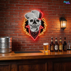 Head of the Dead: Neon Skull with Hat Neon Sign Light Artwork