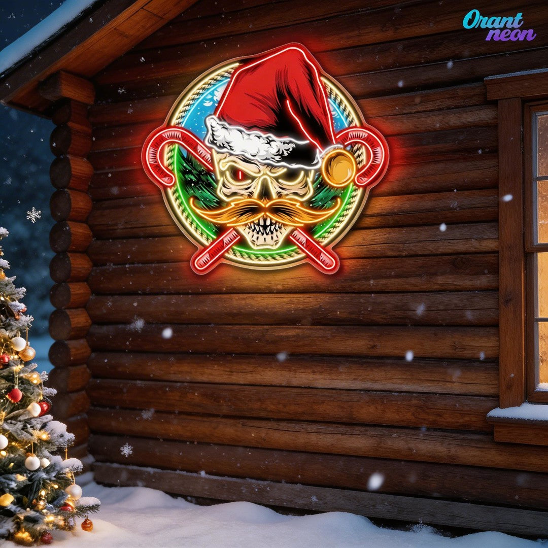 Frosty & Fearless: The Cool Santa Neon Sign Light Artwork