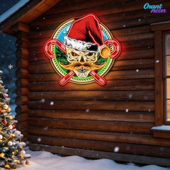 Frosty & Fearless: The Cool Santa Neon Sign Light Artwork