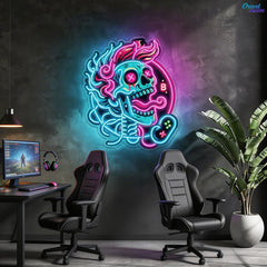 No Game No Light Crazy Skull Neon Sign Light Artwork