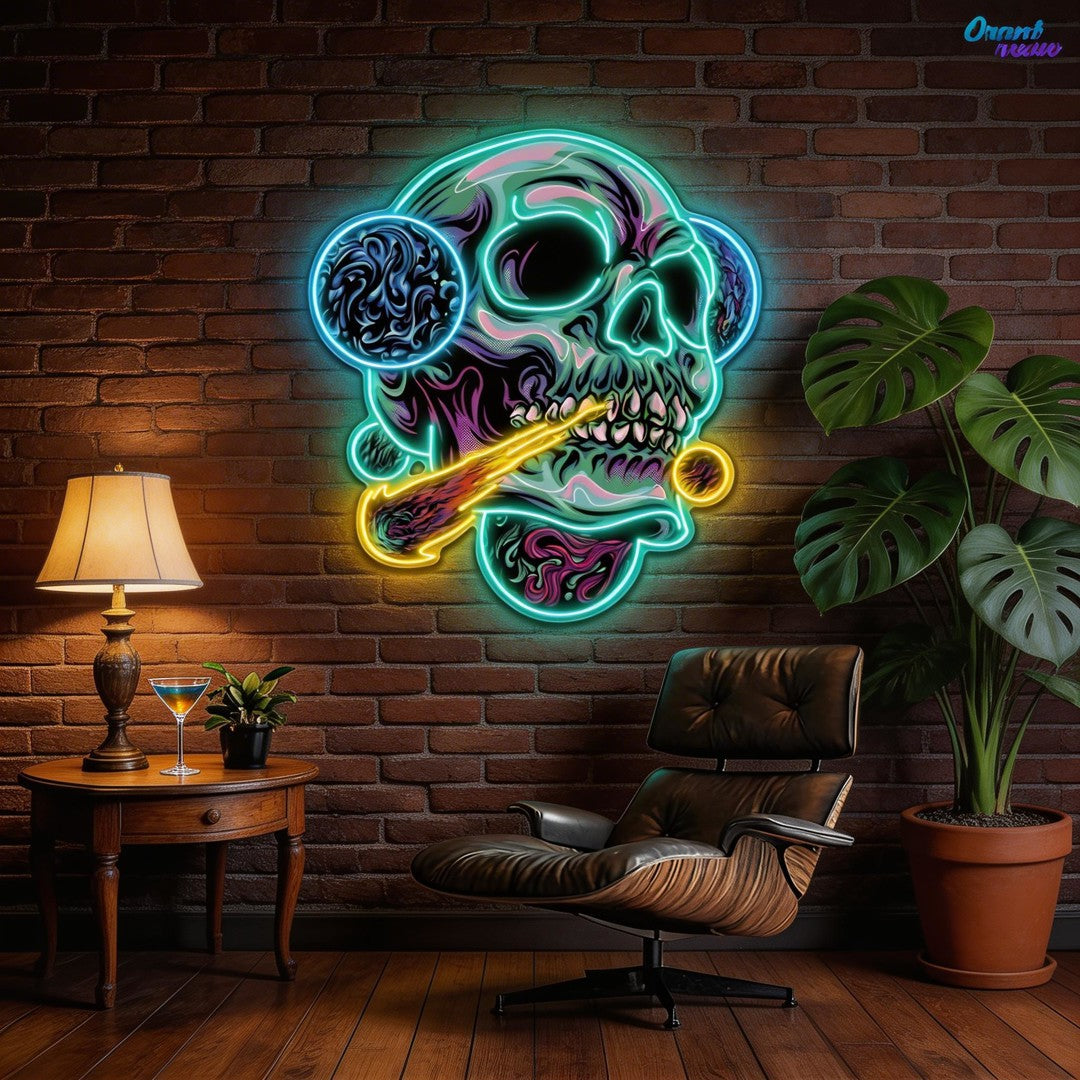Galactic Skull Neon Sign Light Artwork