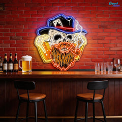 Lucky Death: Beer, Cards, & Chaos Neon Sign Light Artwork