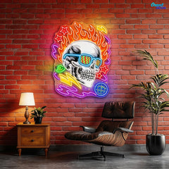Neon Skull: A Vivid Glow of Rebellion Neon Sign Light Artwork