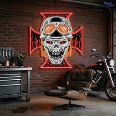 The Skull and the Ghosts of History Neon Sign Light Artwork