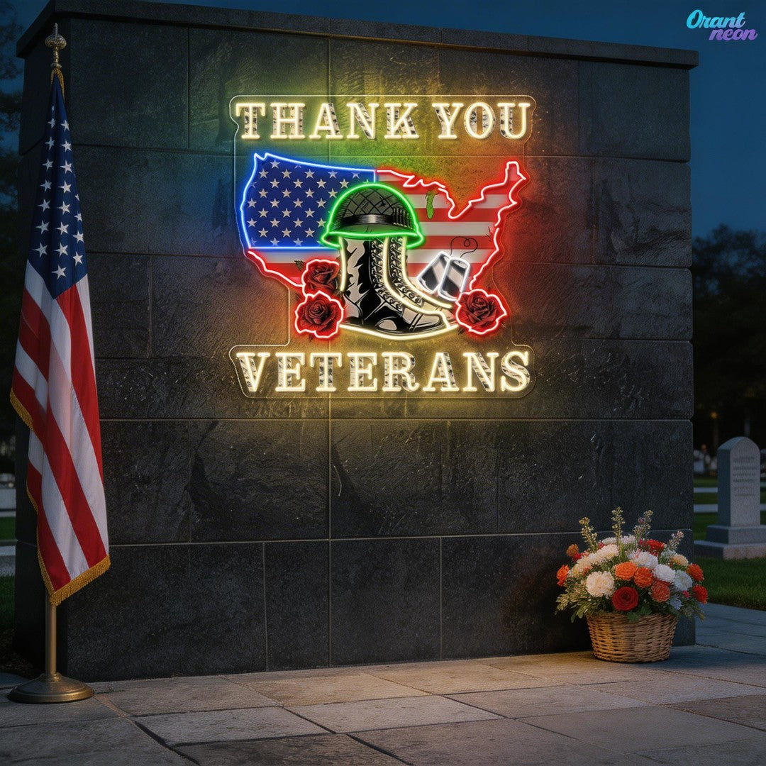 Veteran's Valor and Divine Light Neon Sign Light Artwork