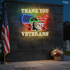 Veteran's Valor and Divine Light Neon Sign Light Artwork
