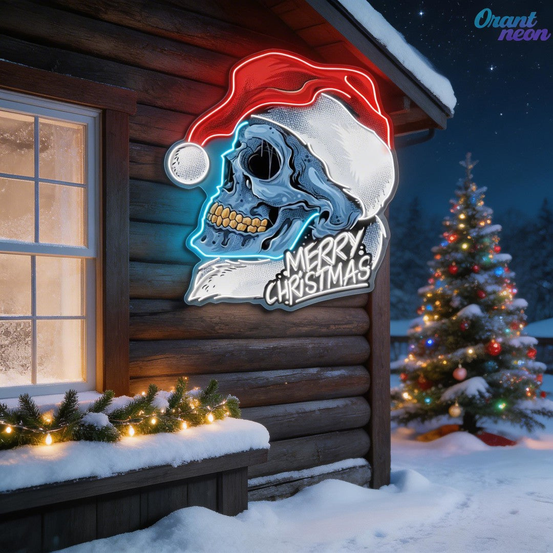 Skull Secrets of Christmas Neon Sign Light Artwork