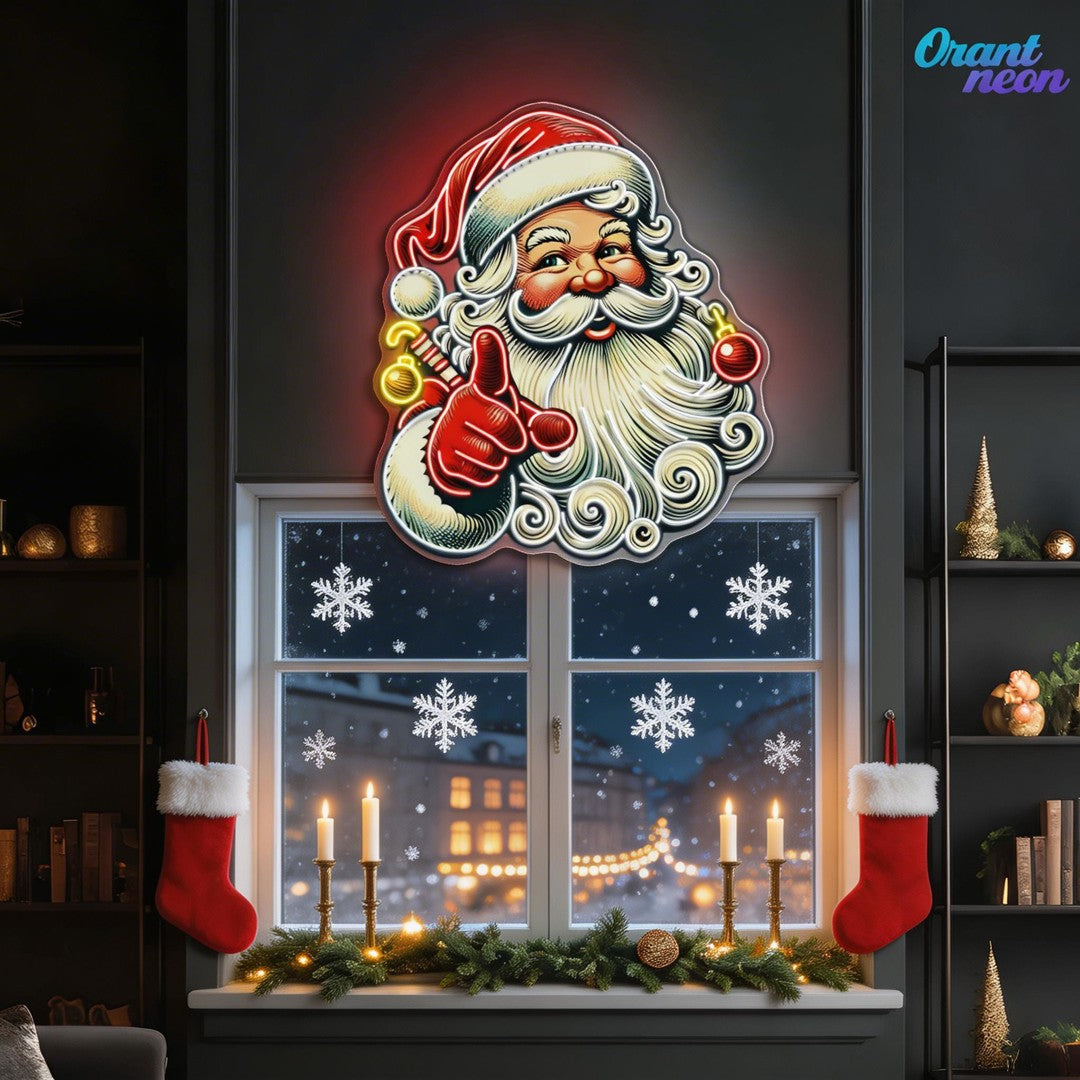 Sweet Santa: A Smile for Christmas Neon Sign Light Artwork