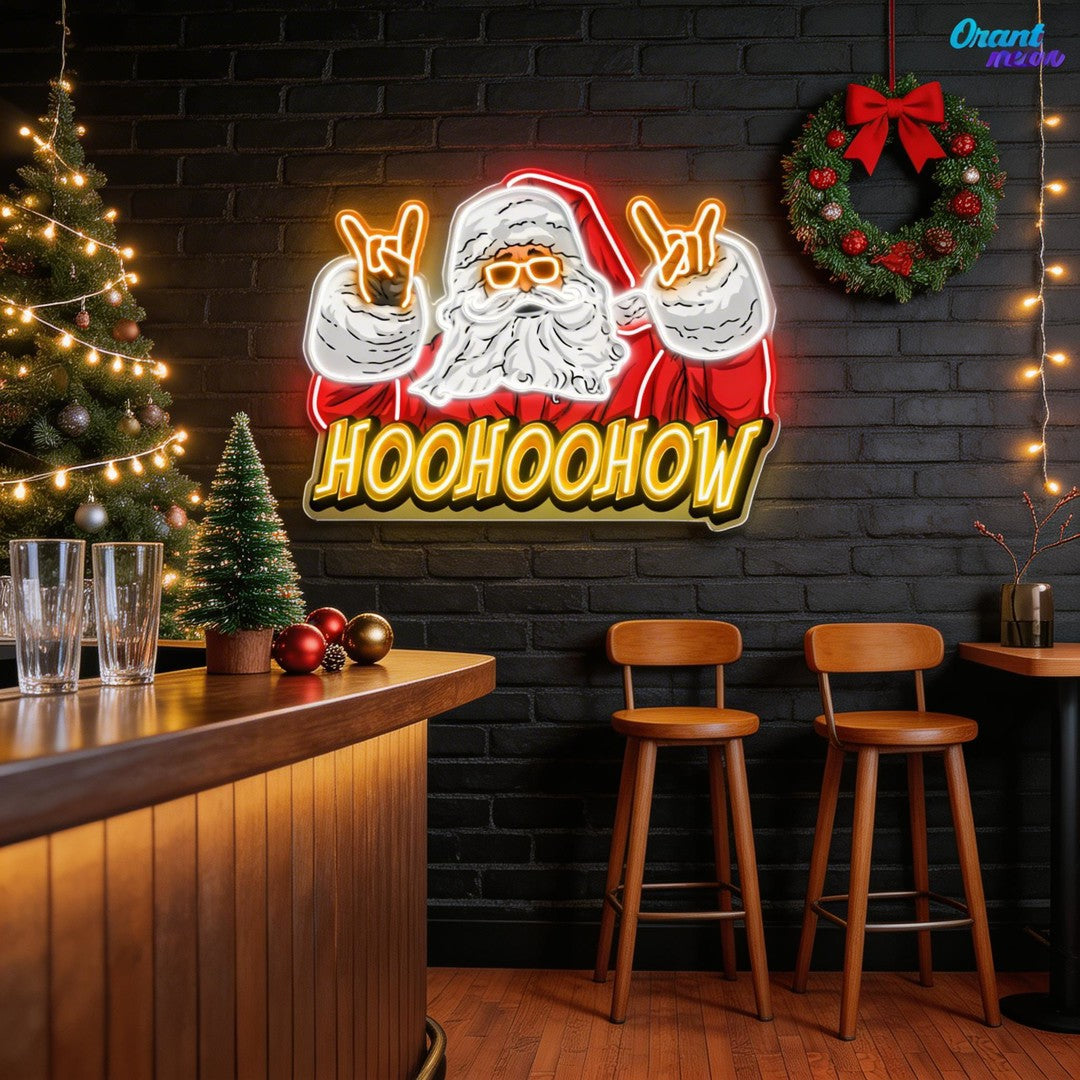 YOLO Claus: A Jolly Neon Twist Neon Sign Light Artwork
