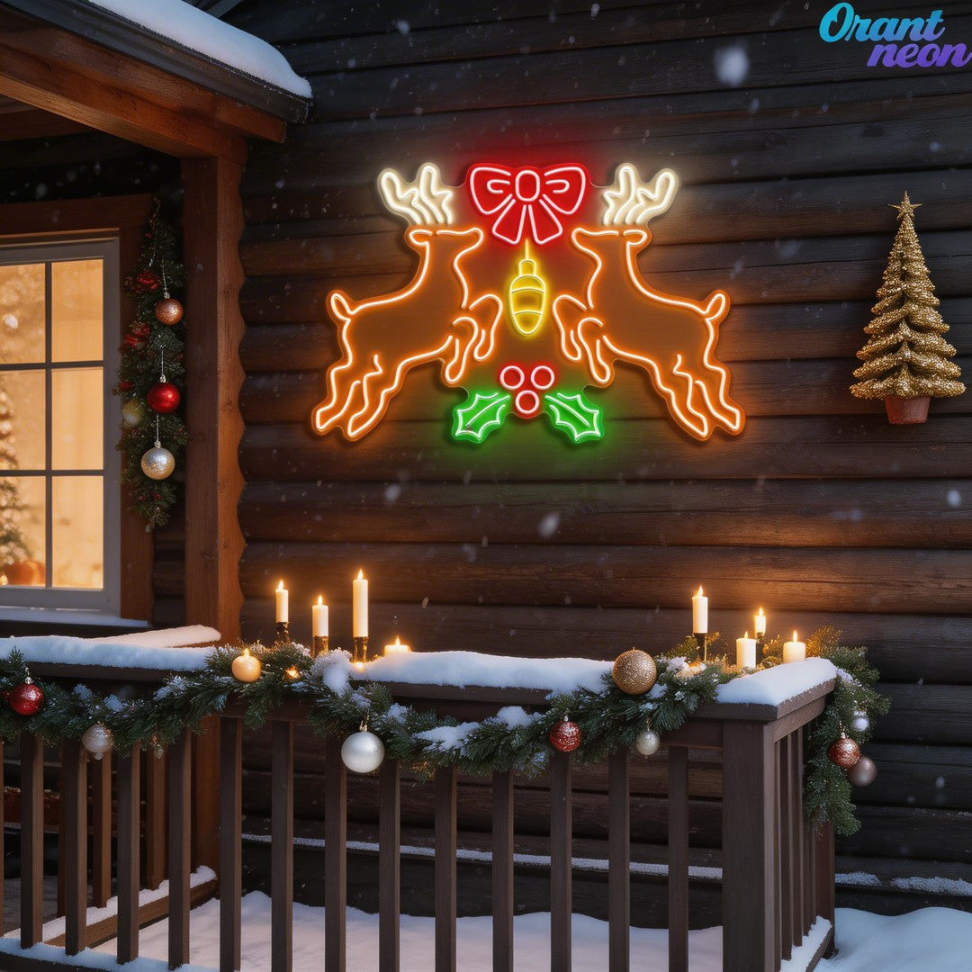 Bright Lights, Reindeer Nights: Neon Christmas Cheer Neon Sign Light Artwork