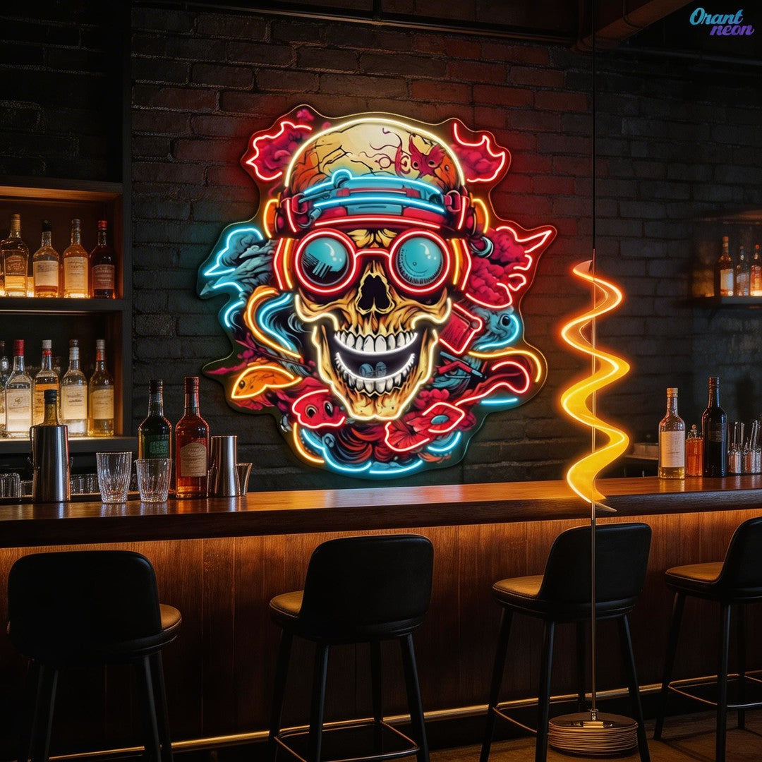 Shinigami Glow: The Art of Life and Death Neon Sign Light Artwork