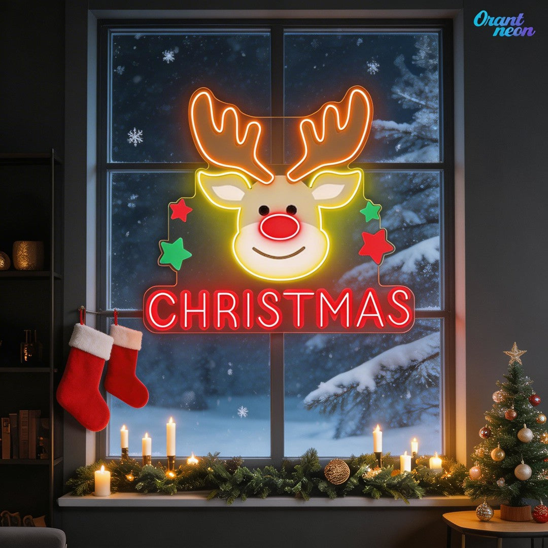 Christmas Reindeer Eve Neon Sign Light Artwork