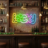 Lucky 2 St Patrick's Day Artwork Led Neon Sign Light