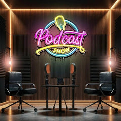 LED Neon Sign for Podcast Show - Custom Artwork Design