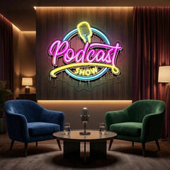 LED Neon Sign for Podcast Show - Custom Artwork Design
