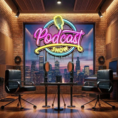 LED Neon Sign for Podcast Show - Custom Artwork Design