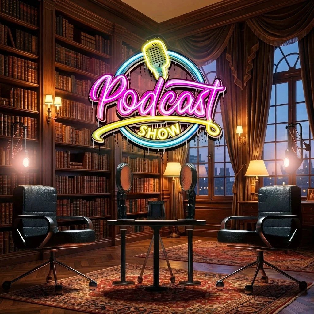 LED Neon Sign for Podcast Show - Custom Artwork Design