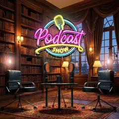 LED Neon Sign for Podcast Show - Custom Artwork Design