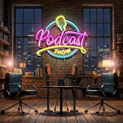 LED Neon Sign for Podcast Show - Custom Artwork Design