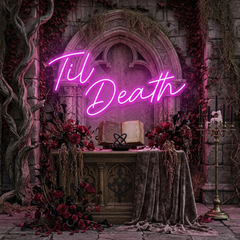 Til Death Led Neon Sign Light, Neon Sign Wedding, Neon Sign Wedding Backdrop