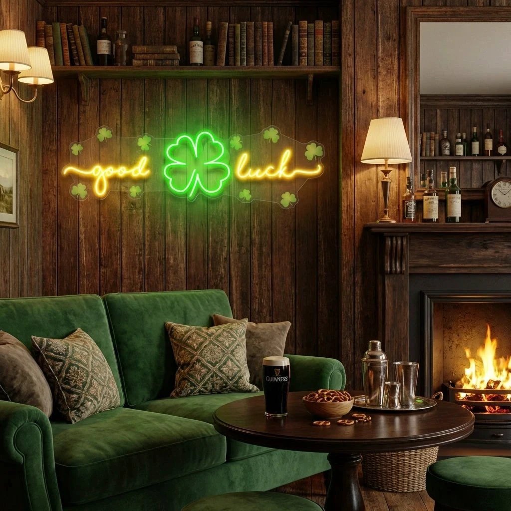 Good Luck Saint Patrick's Day Artwork Led Neon Sign Light