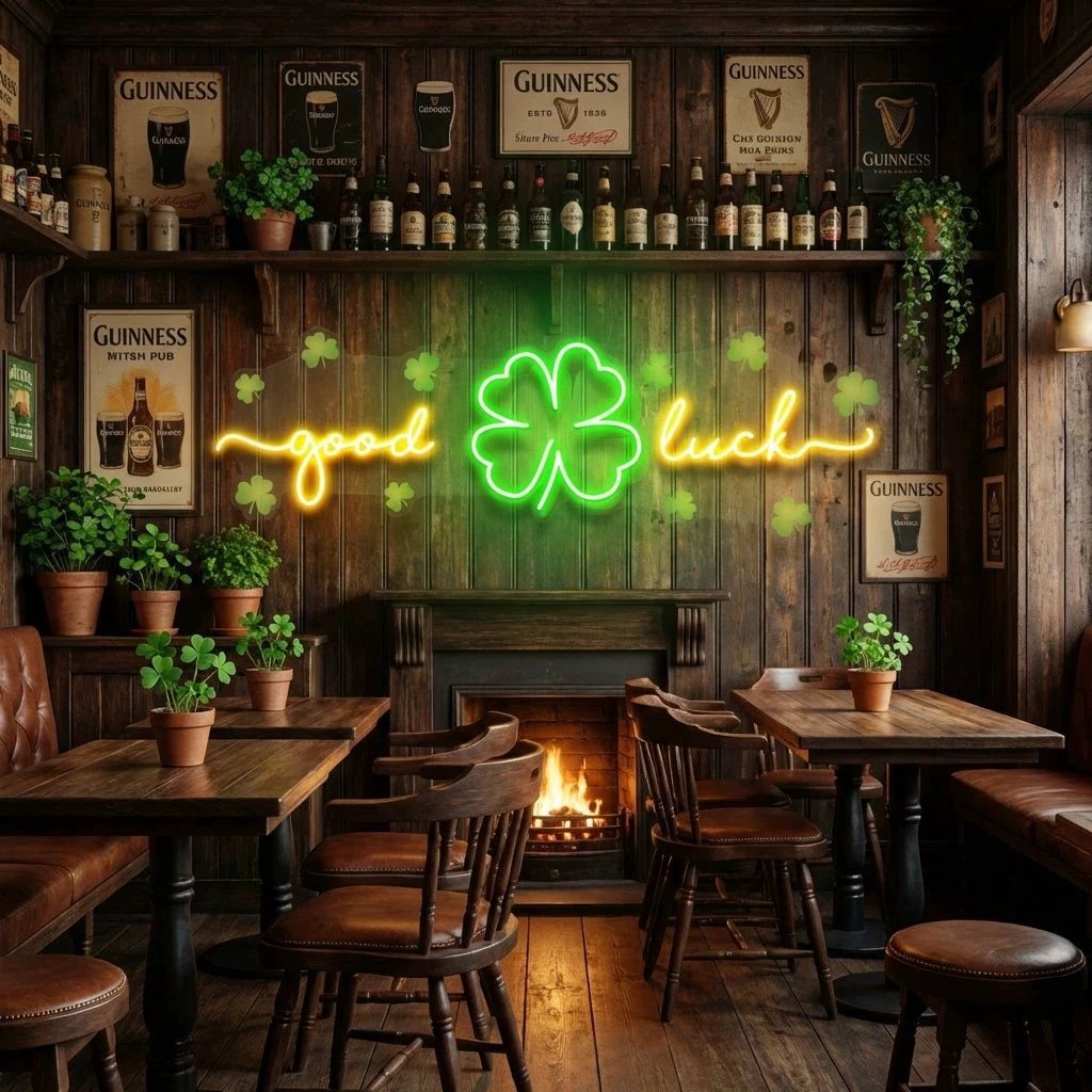 Good Luck Saint Patrick's Day Artwork Led Neon Sign Light