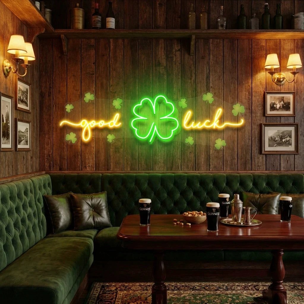 Good Luck Saint Patrick's Day Artwork Led Neon Sign Light