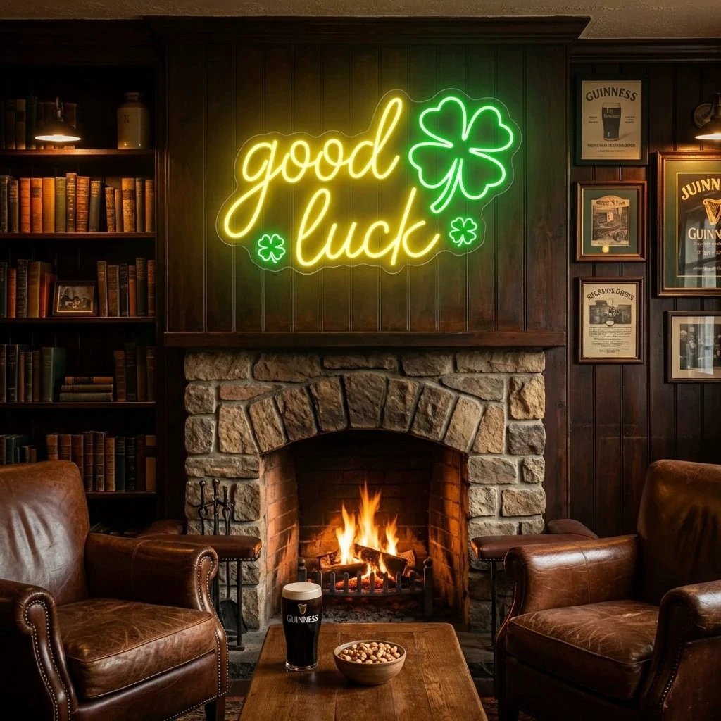 Good Luck Saint Patrick's Day Artwork Led Neon Sign Light