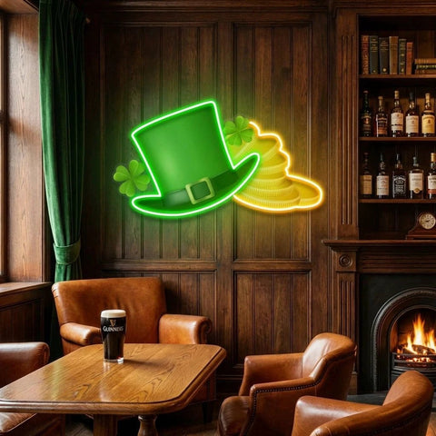 Patrick Gold St Patrick's Day Artwork Led Neon Sign Light