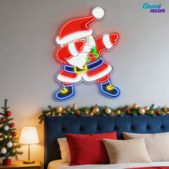 Dabbin' Santa Style Neon Sign Light Artwork
